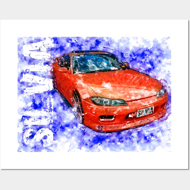 Nissan Silvia - Watercolour Wall Art by hogartharts